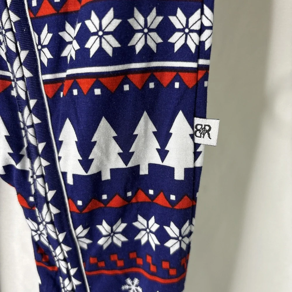 Bums‎ And Roses Footed Sleeper Pajamas Bamboo PJs 6-9 Months Winter Scene